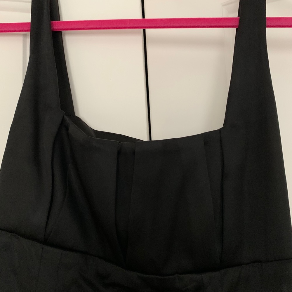 Calvin Klein black satin fitted dress. - Picture 3 of 4